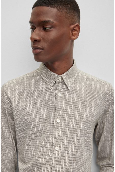 CAMISA SLIM FIT DE TEJIDO ELÁSTICO HOMBRE