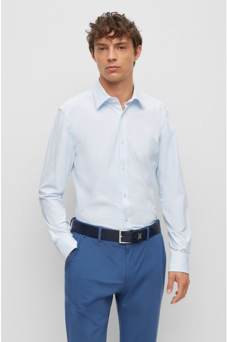 CAMISA SLIM FIT DE TEJIDO ELÁSTICO HOMBRE