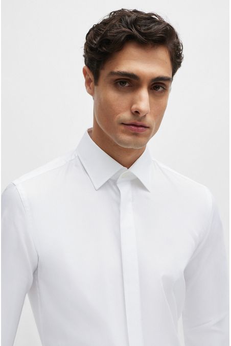 CAMISA DE VESTIR SLIM FIT EN ALGODÓN ELÁSTICO HOMBRE