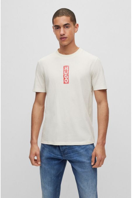 POLERA REGULAR FIT EN PUNTO DE ALGODÓN CON LOGO HOMBRE