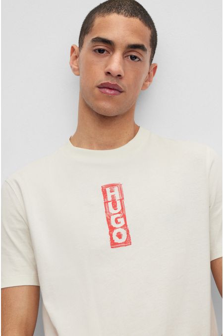 POLERA REGULAR FIT EN PUNTO DE ALGODÓN CON LOGO HOMBRE