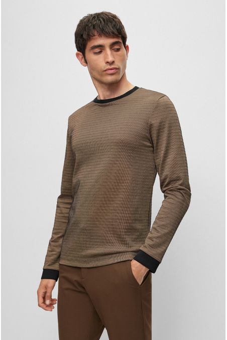 POLERA REGULAR FIT DE MANGA LARGA DE ALGODÓN HOMBRE