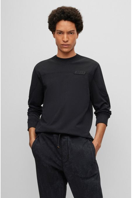 POLERA RELAXED FIT DE MANGA LARGA CON DETALLES HOMBRE