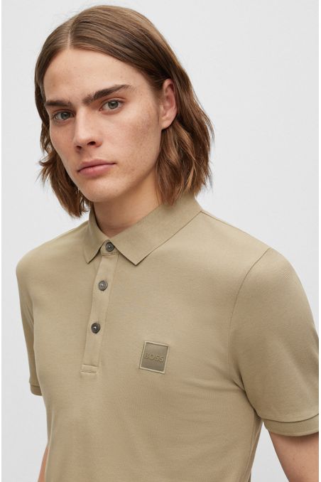 POLO SLIM FIT DE ALGODÓN CON PARCHE DE LOGO HOMBRE