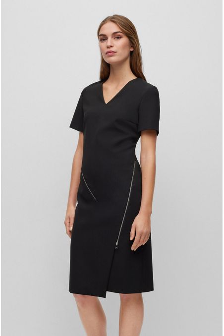 VESTIDO SLIM FIT VESTIDO CON ESCOTE EN PICO MUJER