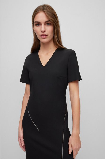 VESTIDO SLIM FIT VESTIDO CON ESCOTE EN PICO MUJER