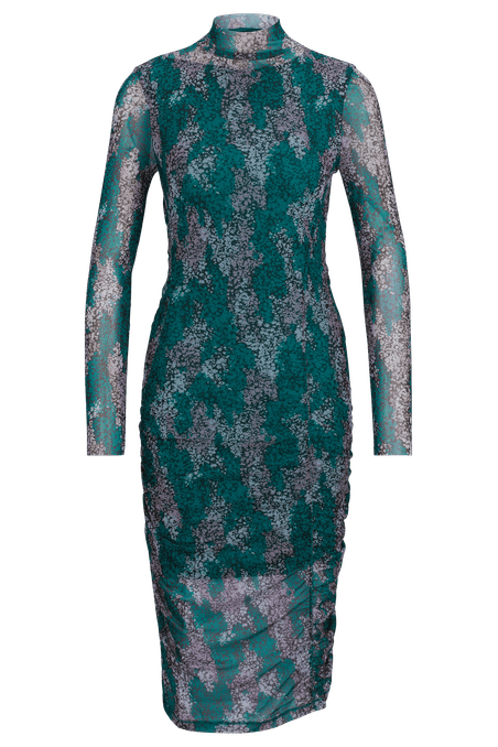VESTIDO SLIM FIT VESTIDO DE TUL ESTAMPADO MUJER