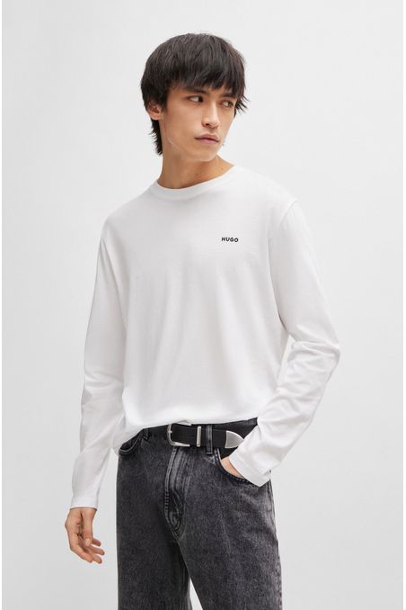 POLERA REGULAR FIT DE MANGA LARGA DE ALGODÓN CON LOGO HOMBRE