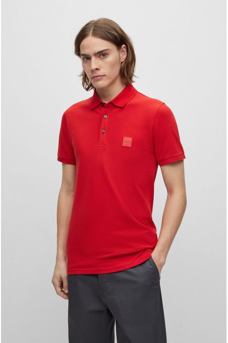 POLO SLIM FIT DE ALGODÓN CON PARCHE DE LOGO HOMBRE