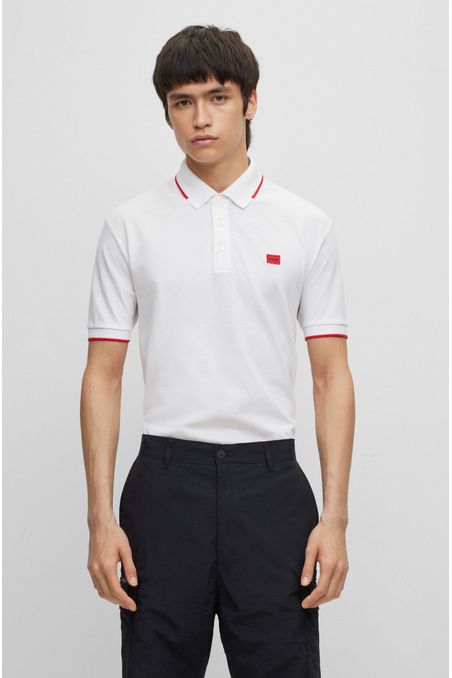 POLO SLIM FIT DE ALGODÓN CON ETIQUETA CON LOGO HOMBRE