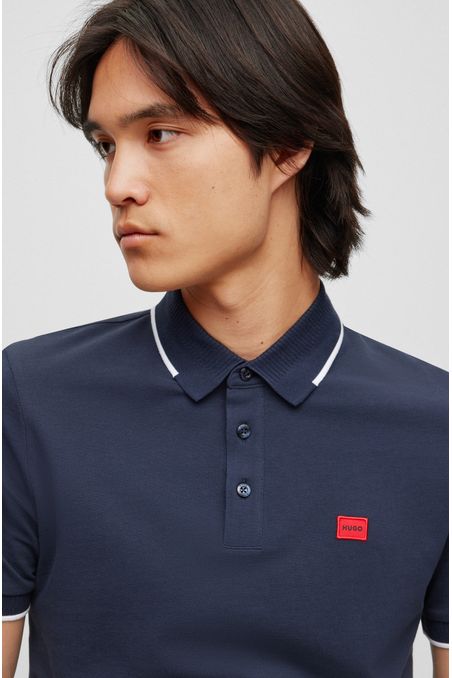 POLO SLIM FIT DE ALGODÓN CON ETIQUETA CON LOGO HOMBRE