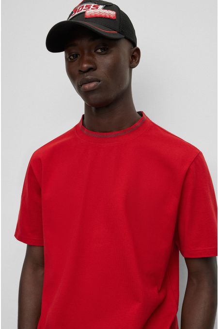 POLERA RELAXED FIT DE ALGODÓN CON DETALLES HOMBRE