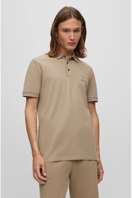 POLO SLIM FIT DE ALGODÓN CON INSIGNIA DE LOGO HOMBRE