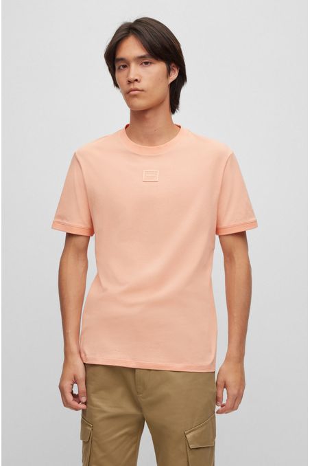 POLERA REGULAR FIT DE ALGODÓN CON INSIGNIA DE LOGO HOMBRE