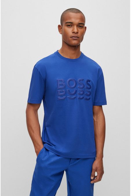 POLERA REGULAR FIT DE ALGODÓN CON LOGOS HOMBRE