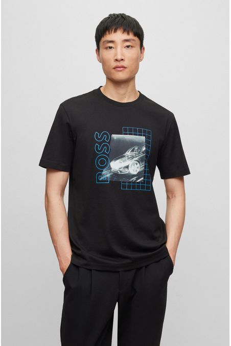 POLERA REGULAR FIT DE ALGODÓN CON ILUSTRACIÓN HOMBRE