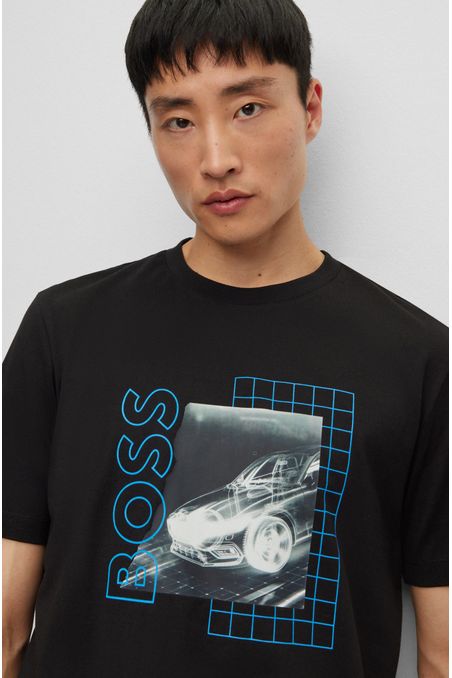 POLERA REGULAR FIT DE ALGODÓN CON ILUSTRACIÓN HOMBRE