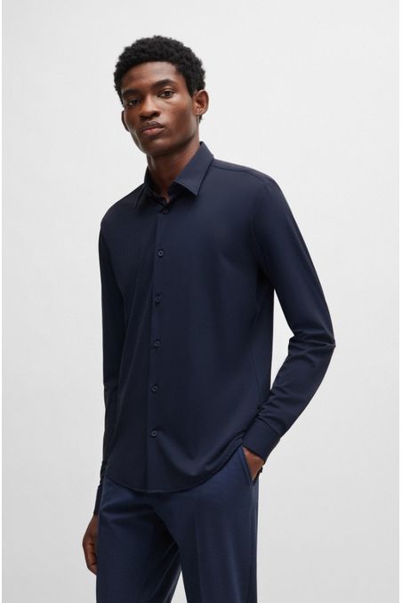 CAMISA SLIM FIT DE PUNTO ELÁSTICO HOMBRE