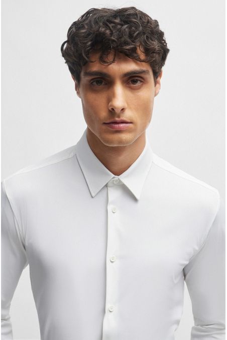 CAMISA SLIM FIT DE PUNTO ELÁSTICO HOMBRE