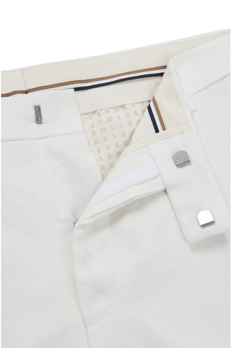 PANTALONES RELAXED FIT DE LINO CON MICROESTAMPADO HOMBRE