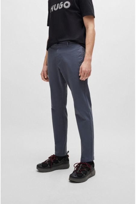 PANTALONES SLIM FIT EN TEJIDO DE GABARDINA DE ALGODÓN ELÁSTICO HOMBRE