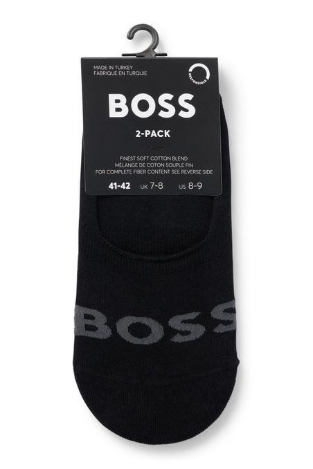 PAQUETE DE DOS PARES DE MEDIAS INVISIBLES CON DETALLES DE LOGO HOMBRE