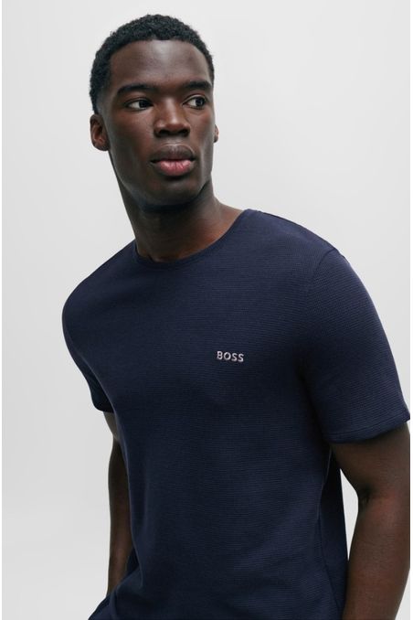 POLERA DE PIJAMA REGULAR FIT EN ALGODÓN CON LOGO BORDADO HOMBRE