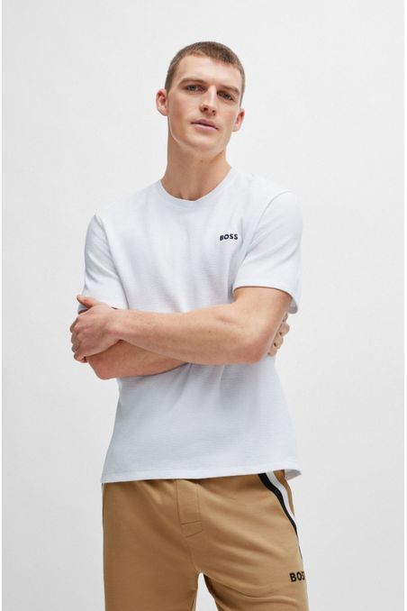 POLERA DE PIJAMA REGULAR FIT EN ALGODÓN CON LOGO BORDADO HOMBRE