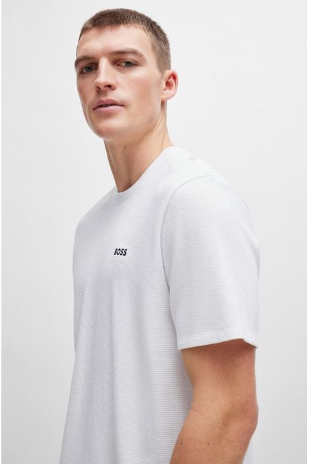 POLERA DE PIJAMA REGULAR FIT EN ALGODÓN CON LOGO BORDADO HOMBRE