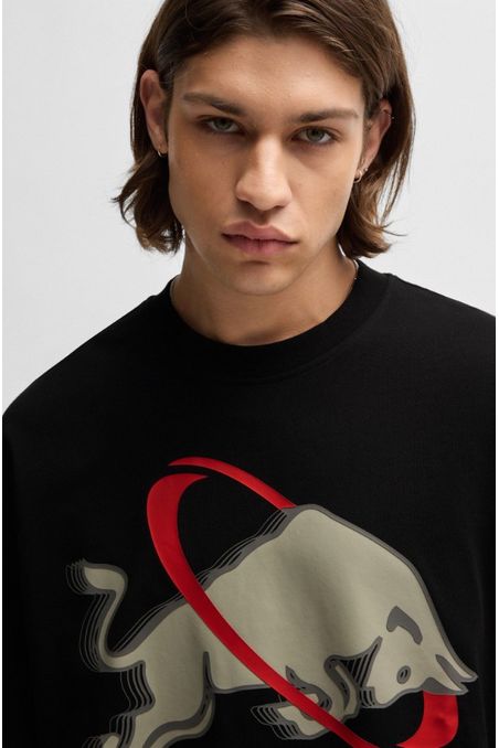 POLERA OVERSIZED FIT HUGO X RB CON DETALLE DE LA MARCA HOMBRE