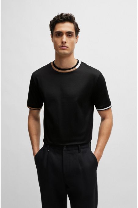 POLERA REGULAR FIT DE ALGODÓN MERCERIZADO CON DETALLES DE LA MARCA HOMBRE