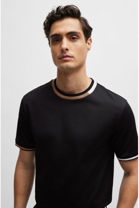 POLERA REGULAR FIT DE ALGODÓN MERCERIZADO CON DETALLES DE LA MARCA HOMBRE