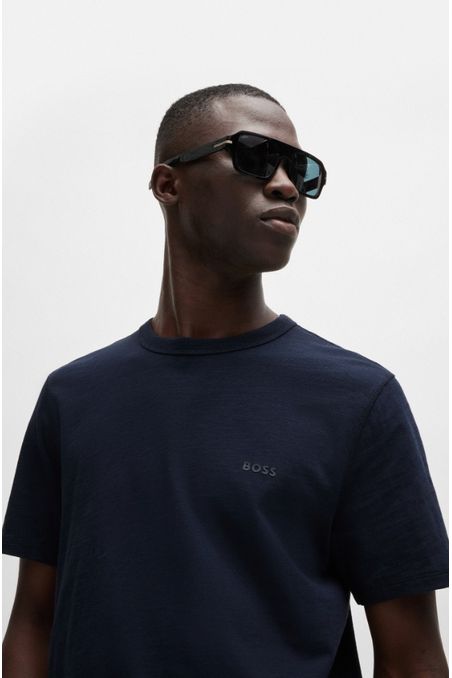POLERA REGULAR FIT DE HILO DE ALGODÓN CON DETALLE DE LOGOTIPO HOMBRE
