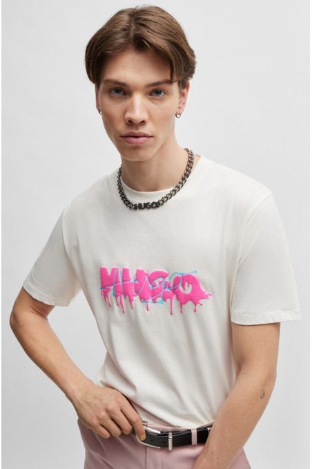 POLERA REGULAR FIT DE PUNTO DE ALGODÓN CON LOGO HOMBRE