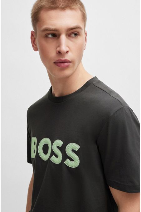 POLERA REGULAR FIT DE PUNTO DE ALGODÓN CON LOGO HOMBRE