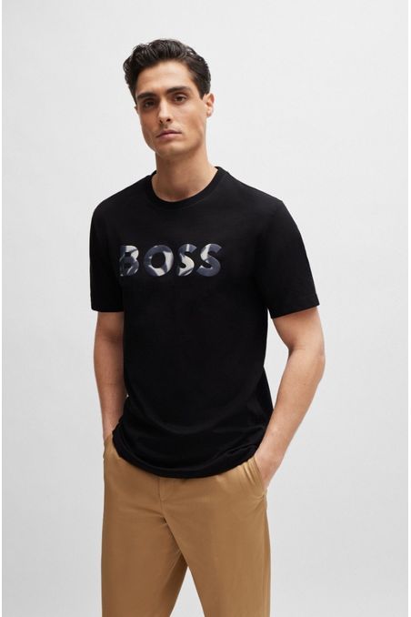 POLERA REGULAR FIT DE PUNTO DE ALGODÓN CON LOGO HOMBRE