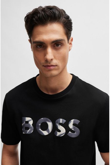 POLERA REGULAR FIT DE PUNTO DE ALGODÓN CON LOGO HOMBRE