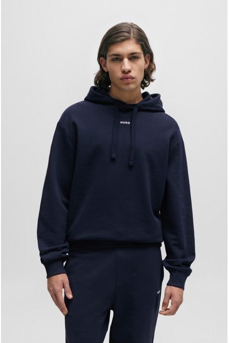 POLERÓN CON CAPUCHA RELAXED FIT EN FELPA DE ALGODÓN CON LOGO ESTAMPADO HOMBRE
