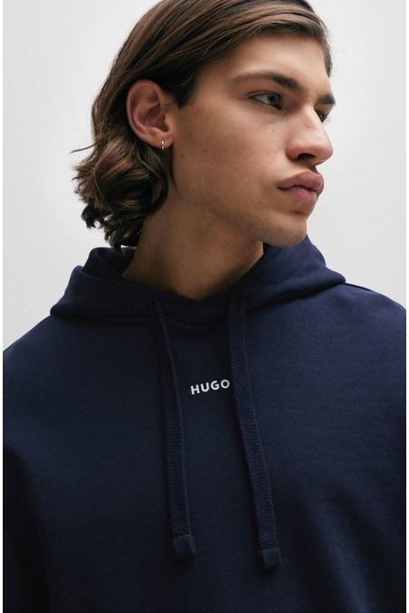 POLERÓN CON CAPUCHA RELAXED FIT EN FELPA DE ALGODÓN CON LOGO ESTAMPADO HOMBRE
