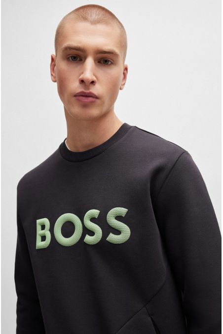 POLERÓN REGULAR FIT DE ALGODÓN CON BORDADO DE LOGO HOMBRE