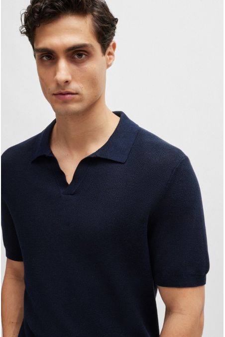 POLO REGULAR FIT DE ALGODÓN CON CUELLO ABIERTO HOMBRE