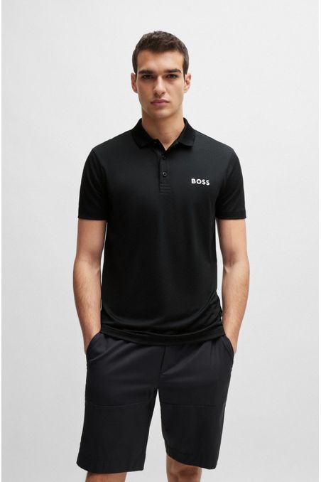 POLO REGULAR FIT DE JACQUARD DEGRADADO CON LOGO HOMBRE