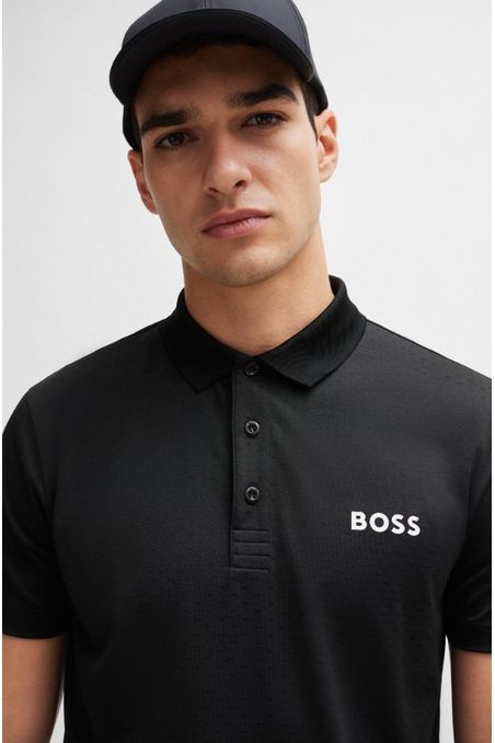 POLO REGULAR FIT DE JACQUARD DEGRADADO CON LOGO HOMBRE