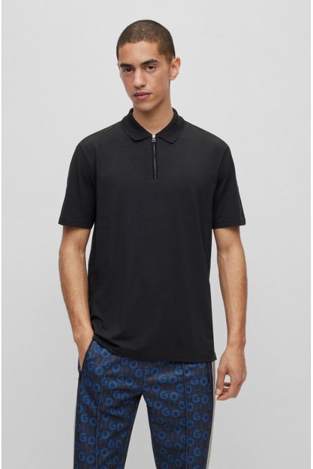 POLO REGULAR FIT DE MEZCLA DE ALGODÓN CON CREMALLERA HOMBRE