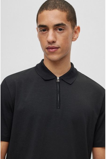 POLO REGULAR FIT DE MEZCLA DE ALGODÓN CON CREMALLERA HOMBRE