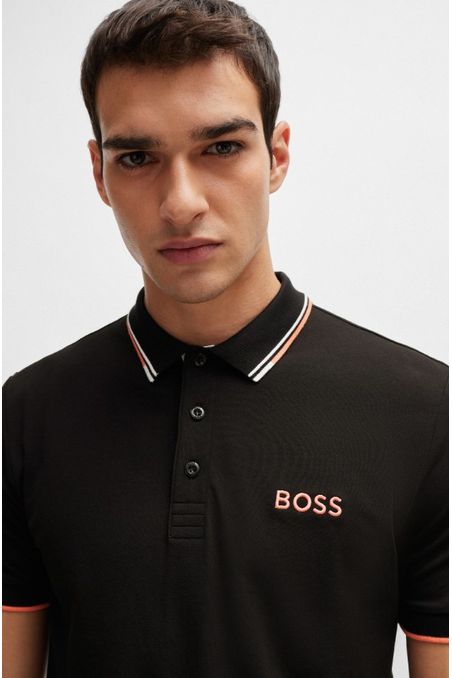 POLO REGULAR FIT DE MEZCLA DE ALGODÓN CON LOGOS HOMBRE