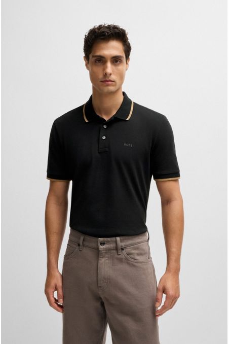 POLO REGULAR FIT DE PIQUÉ DE ALGODÓN CON DETALLE HOMBRE