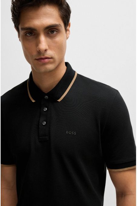 POLO REGULAR FIT DE PIQUÉ DE ALGODÓN CON DETALLE HOMBRE