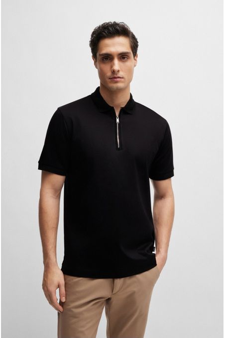 POLO SLIM FIT DE ALGODÓN MERCERIZADO CON CUELLO CON CREMALLERA HOMBRE