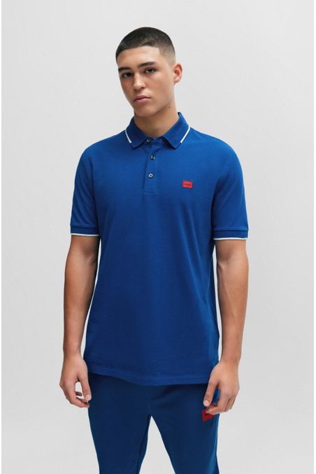 POLO SLIM FIT DE PIQUÉ DE ALGODÓN CON ETIQUETA CON LOGO HOMBRE